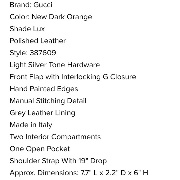 Gucci Dark Orange Authentic Leather Chain Bag - Picture 5 of 8